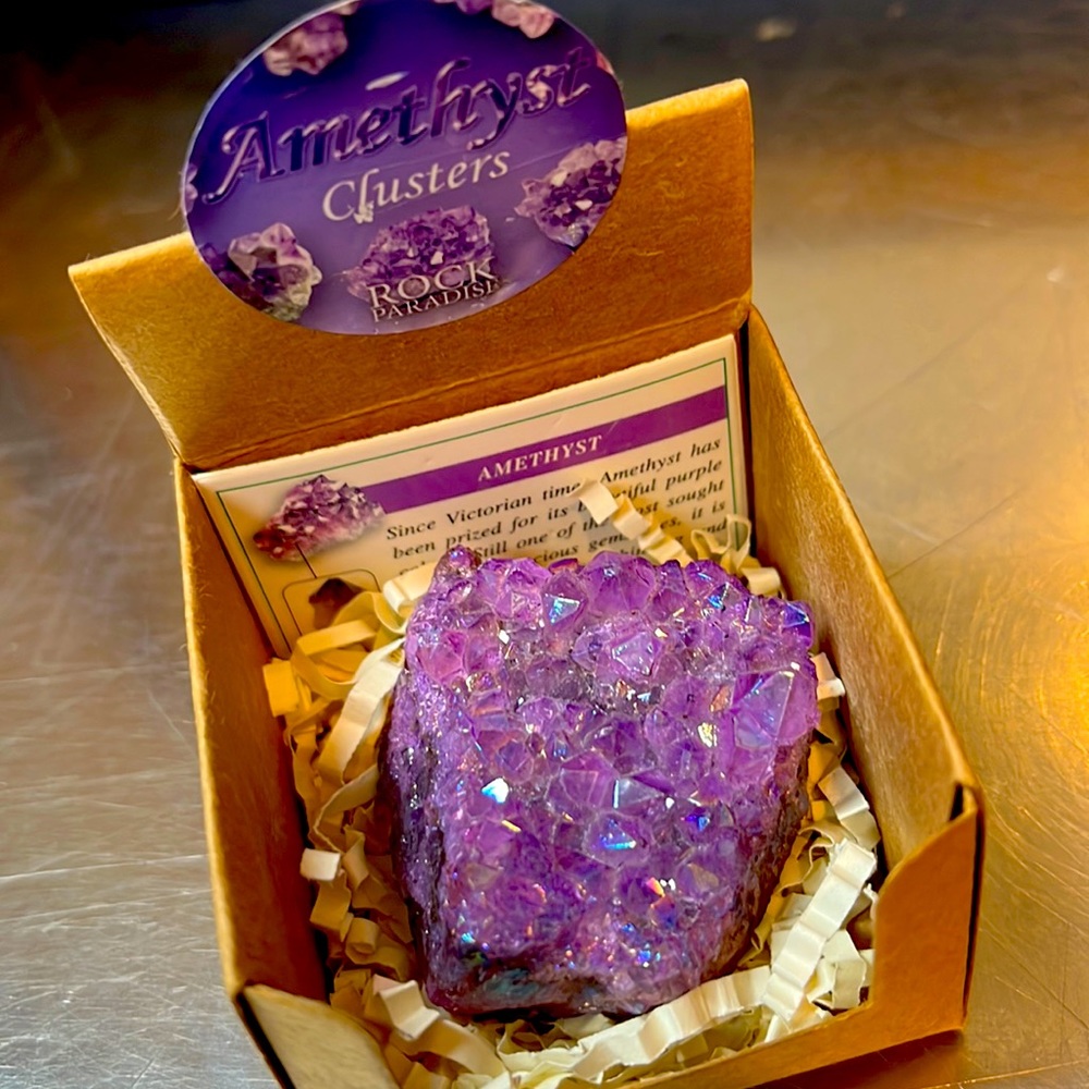 Amethyst cluster in small gift box